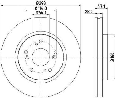 Диск гальмівний з покриттям PRO; передн. - HELLA PAGID 8DD355115941