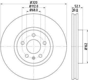 Диск гальмiвний з покриттям PRO; передн. - HELLA PAGID 8DD355117191