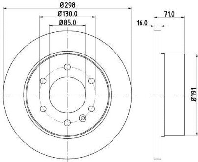 Гальмівний диск зад. Sprinter/Crafter 06- (3.0-3.5t) 298mm - HELLA PAGID 8DD355117-641