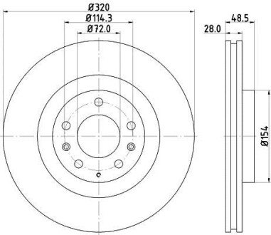 Диск гальмівний з покриттям PRO; передн. - HELLA PAGID 8DD355118201