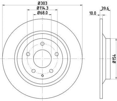 Диск гальмівний з покриттям PRO; задн. - (5HA026251, K01126251, K01126251A) HELLA PAGID 8DD355118541