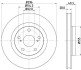 Гальмівний диск перед. Auris/Prius/Raw4 06- - (4351242100) HELLA PAGID 8DD355118-561 (фото 1)