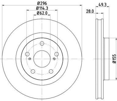 Гальмівний диск перед. Auris/Prius/Raw4 06- - HELLA PAGID 8DD355118-561