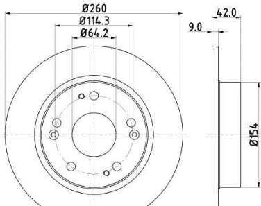 Диск гальмівний з покриттям PRO; задн. - HELLA PAGID 8DD355118991