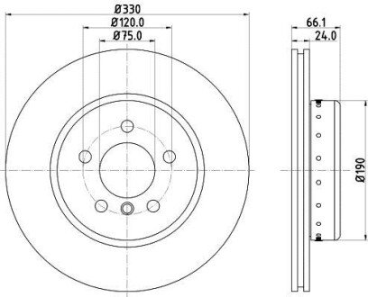 Диск гальмівний PRO High Carbon; передн. - (34116794429, 34116896652, 34116793123) HELLA PAGID 8DD355120661