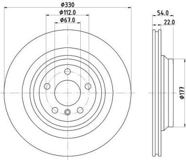 Диск гальмівний PRO High Carbon; задн. - HELLA PAGID 8DD355122561