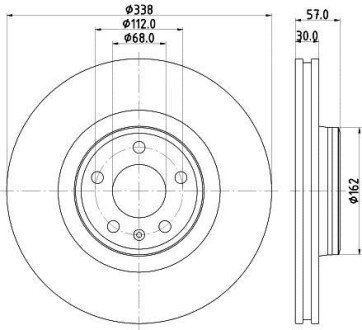 Диск гальмiвний PRO High Carbon; передн. - (80A615301A, 80A615301F, 8W0615301AB) HELLA PAGID 8DD355125171