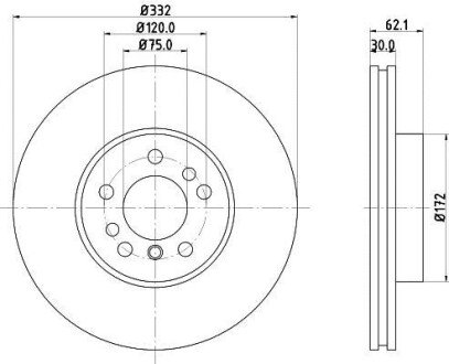 Диск гальмівний PRO High Carbon; передн. - HELLA PAGID 8DD355127631