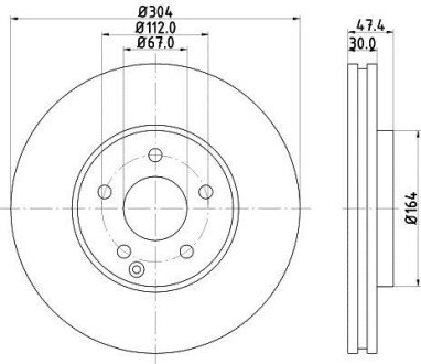 Диск гальмівний PRO High Carbon; передн. - HELLA PAGID 8DD355128641