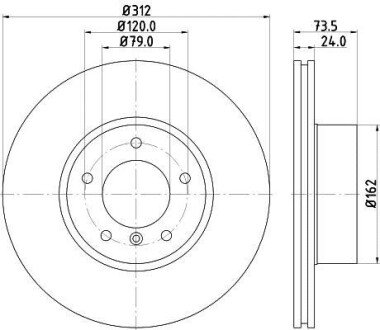 Диск гальмівний PRO High Carbon; передн. - HELLA PAGID 8DD355128921