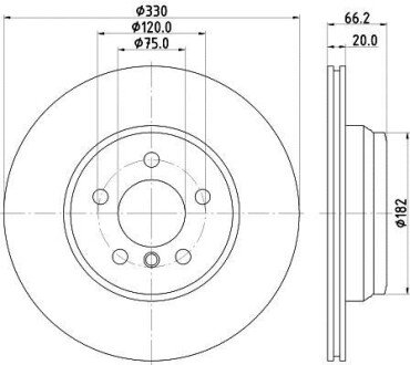 Диск гальмівний PRO High Carbon; задн. - (34216792233, 34216864899, 6792233) HELLA PAGID 8DD355129641