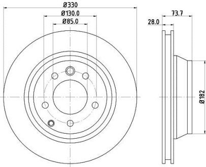 Диск гальмівний PRO High Carbon; задн. - HELLA PAGID 8DD355129761 (фото 1)