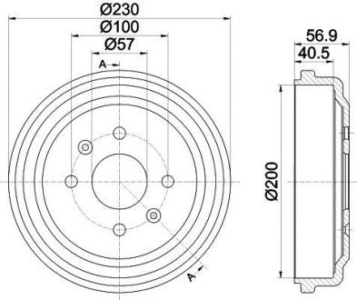 Гальмівний барабан задн. Spark/Aveo/Kalos/Kalos 03- - (96470999, 96471771) HELLA PAGID 8DT355300-961