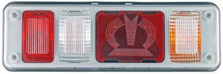 Ліхтар задній Прав (LED/P21W, 24В, з індикатором, світло протитуманних фар, світло заднього ходу, із стоп-сигналом, паркувальні вогні, аварійний трикутник) KRONE - HELLA 2VP340961521