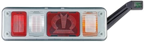 Ліхтар задній Прав (LED/P21W, 24В, з індикатором, світло протитуманних фар, світло заднього ходу, із стоп-сигналом, паркувальні вогні, аварійний трикутник, із лампою із подовжувачем) KRONE - HELLA 2VP340961541