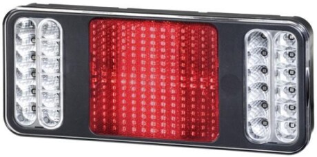 Ліхтар задній Лів/Прав (LED, 24В, з індикатором, світло протитуманних фар, світло заднього ходу, із стоп-сигналом, паркувальні вогні, відбивач) - HELLA 2VP 345 900-281