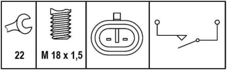 Фото 2 - Датчик стоп сигнала HELLA 6ZF 008 621-301