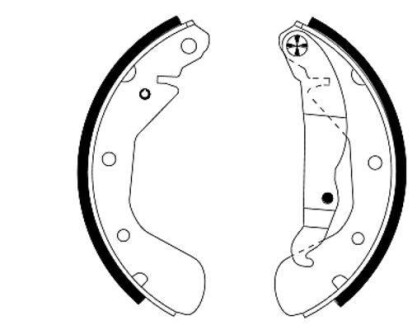 Колодки гальмівні барабанні; задн. - (p93747045, 96226101, 1605042) HELLA 8DB355001301