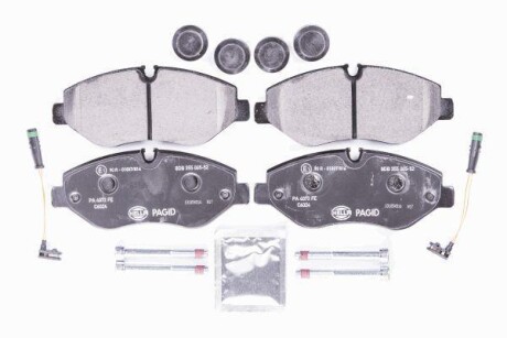 Комплект тормозных колодок, дисковый тормоз - HELLA 8DB355005-521