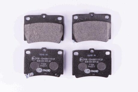 Комплект тормозных колодок, дисковый тормоз - HELLA 8DB355009-501