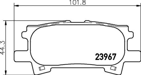 Комплект тормозных колодок, дисковый тормоз - HELLA 8DB355010-621