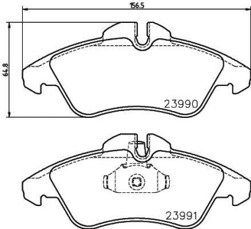 Комплект тормозных колодок, дисковый тормоз - HELLA 8DB355014-481