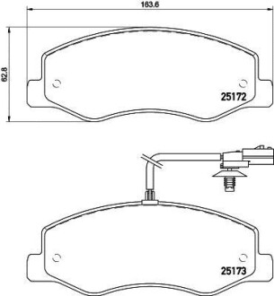 Комплект тормозных колодок, дисковый тормоз - HELLA 8DB355015-311