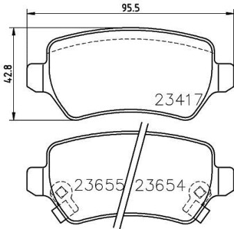 Комплект тормозных колодок, дисковый тормоз - HELLA 8DB 355 018-781