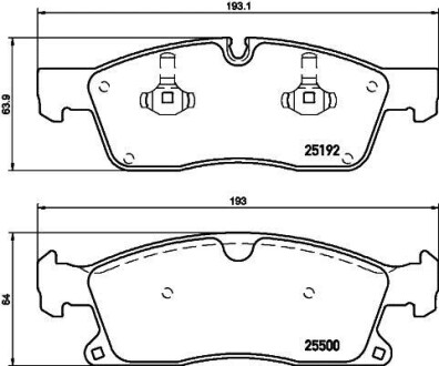 Комплект тормозных колодок, дисковый тормоз - HELLA 8DB 355 019-701