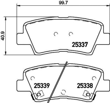 Комплект тормозных колодок, дисковый тормоз - HELLA 8DB 355 019-981