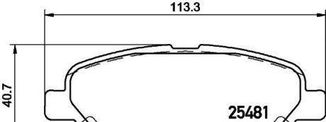 Комплект тормозных колодок, дисковый тормоз - (0446648120) HELLA 8DB 355 020-131