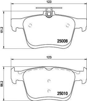 Колодки гальмівні дискові комплект; задн. - HELLA 8DB355020271