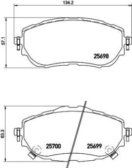 Комплект тормозных колодок, дисковый тормоз - HELLA 8DB 355 020-281