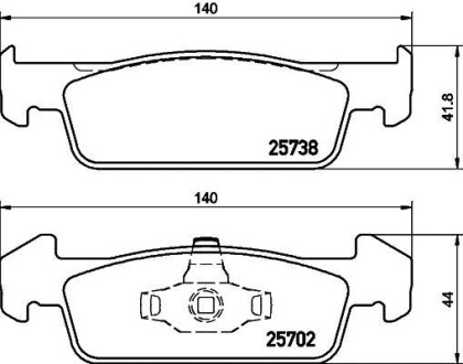 Колодки тормозные дисковые, комплект - HELLA 8DB355020421