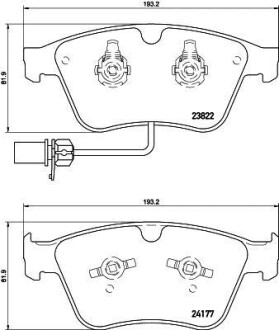 Колодки гальмівні дискові комплект; передн. - HELLA 8DB355020441