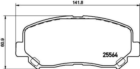 Колодки гальмівні дискові комплект; передн. - HELLA 8DB355020511