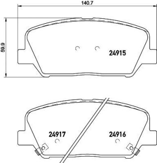 Колодки гальмівні дискові комплект; передн. - HELLA 8DB355020591