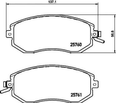 Колодки гальмівні дискові комплект; передн. - HELLA 8DB355020891