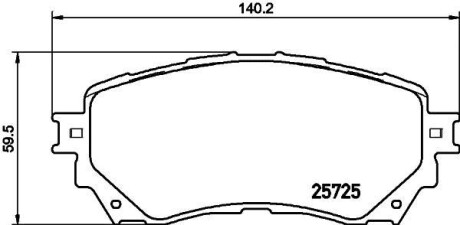 Комплект тормозных колодок - HELLA 8DB355020901