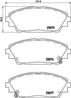 Колодки тормозные дисковые, комплект - HELLA 8DB355021421