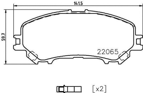 Колодки гальмівні дискові комплект; передн. - HELLA 8DB355021861