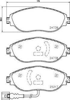 Комплект тормозных колодок - HELLA 8DB355021971