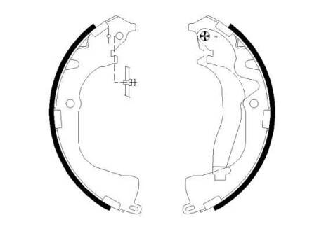 Колодки гальмівні барабанні; задн. - (2H0698525) HELLA 8DB355022061