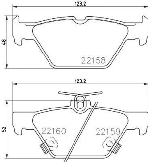 Гальмівні колодки дискові зад. Subaru Outback 2.0 D 2015- - HELLA 8DB 355 023-341