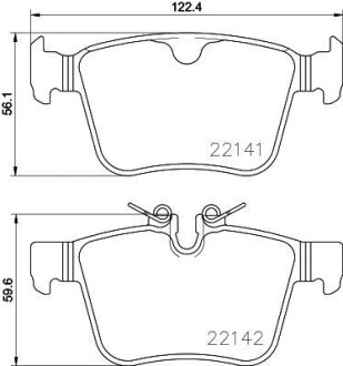 Колодки тормозные LAND ROVER DISCOVERY 14-/EVOQUE 11-/VOLVO XC90 II 14- задние - (t2H7439, T2H9989, LR061385) HELLA 8DB355023361