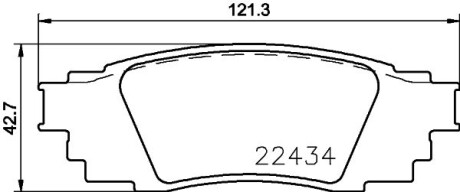 Колодки гальмівні дискові комплект; задн. - (446648160, 044660E060, 0446648160) HELLA 8DB355025121