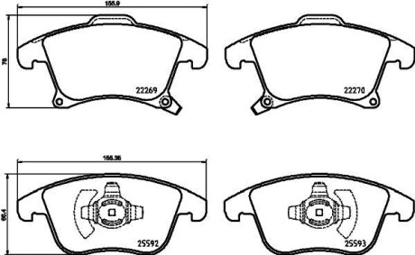 Колодки гальмівні дискові комплект; передн. - HELLA 8DB355025201