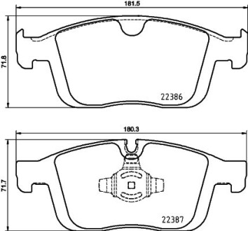 Volvo тормозные колодки передн.xc60 i 16- - (31445985) HELLA 8DB 355 025-261