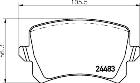 Гальмівні колодки зад. Golf/CC/Passat/Tiguan 05- - HELLA 8DB355025331