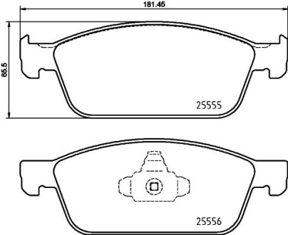 Гальмівні колодки дискові перед. Ford Focus 12-, Kuga II 2.0TDCI 13- - HELLA 8DB 355 025-511